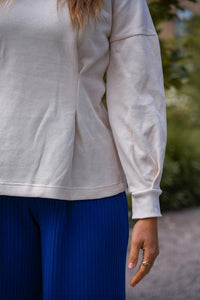 Nayala long jumper creamy white – oversized, organic cotton — Ansicht 2
