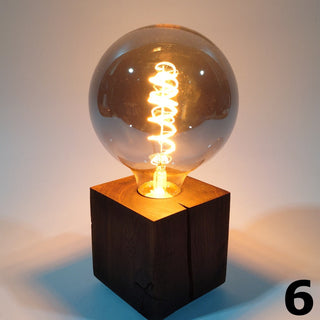 Skumring Tischlampe – Räuchereiche | 9x9cm | handgefertigt