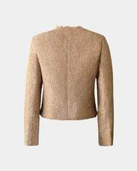 ALINE CELI COUTURE Women's Jacket Metallic Jacquard Brown-Gold — Ansicht 2