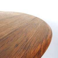 Handmade Whiskey Barrel Lid Coffee Table Ø66cm – Oak Wood with Steel Legs — Ansicht 6