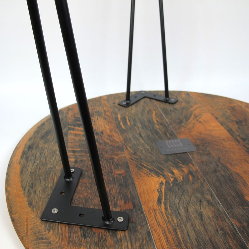 Whiskey Barrel Lid Coffee Table Ø60cm Handmade Oak Wood — Ansicht 6