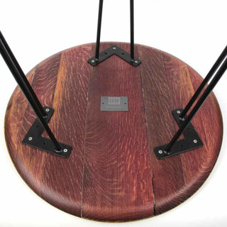 Couchtisch aus altem Weinfassdeckel Ø54cm "ohne Prägung" – Handgefertigt | Rustikal & Modern | Nachhaltig