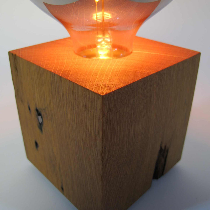 Skumring Nachttischlampe Eichenholz 10x10cm handgefertigt — Ansicht 5