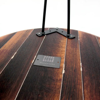 Couchtisch aus altem Weinfassdeckel Ø53cm schwarz "ohne Prägung" – Handgefertigt | Nachhaltig | Modern