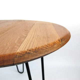 Couchtisch aus altem Weinfassdeckel Ø55cm "Toneleria Salas Desde 1925" – Handgefertigt | Rustikal & Modern | Nachhaltig