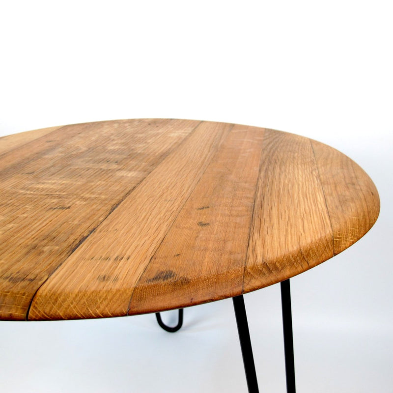 Coffee Table mini |Z| Whisky Barrel Lid Ø60cm Oak Wood Handmade — Ansicht 6