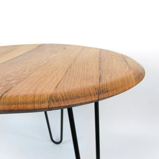 Couchtisch aus altem Weinfassdeckel Ø55cm "Tonner" – Handgefertigt | Rustikal | Nachhaltig