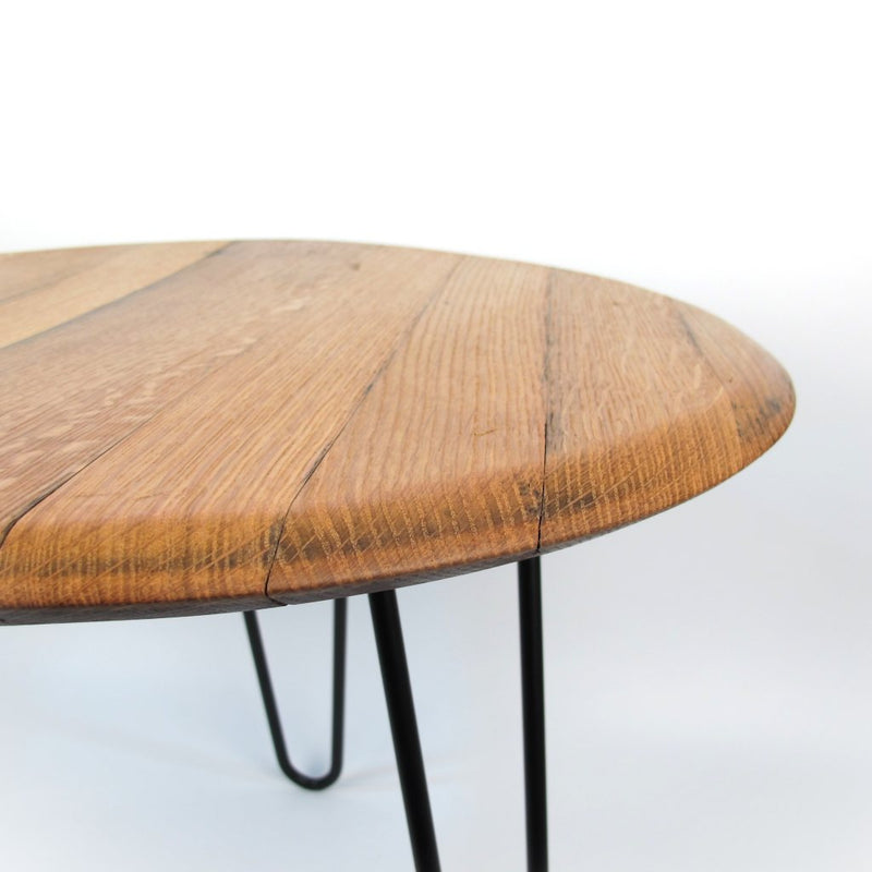 Couchtisch aus Weinfassdeckel Ø55cm „Tonner“ – Handgefertigt, Rustikal, Nachhaltig — Ansicht 6