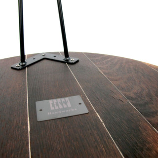 Coffee table made from an old wine barrel lid, Ø55cm "Quercus" – Handmade | Rustic | Sustainable