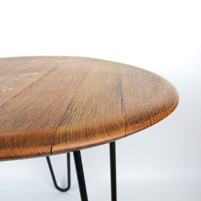 Coffee table made from wine barrel lid Ø54cm AM-TP – Handmade oak wood — Ansicht 6