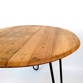 Couchtisch aus altem Whiskyfassdeckel Ø60cm "mini |Z|" – Handgefertigt | Rustikal | Nachhaltig