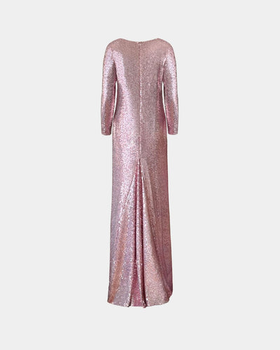 Kleid Lumière Rose Pailletten – Lang – Aline CELI