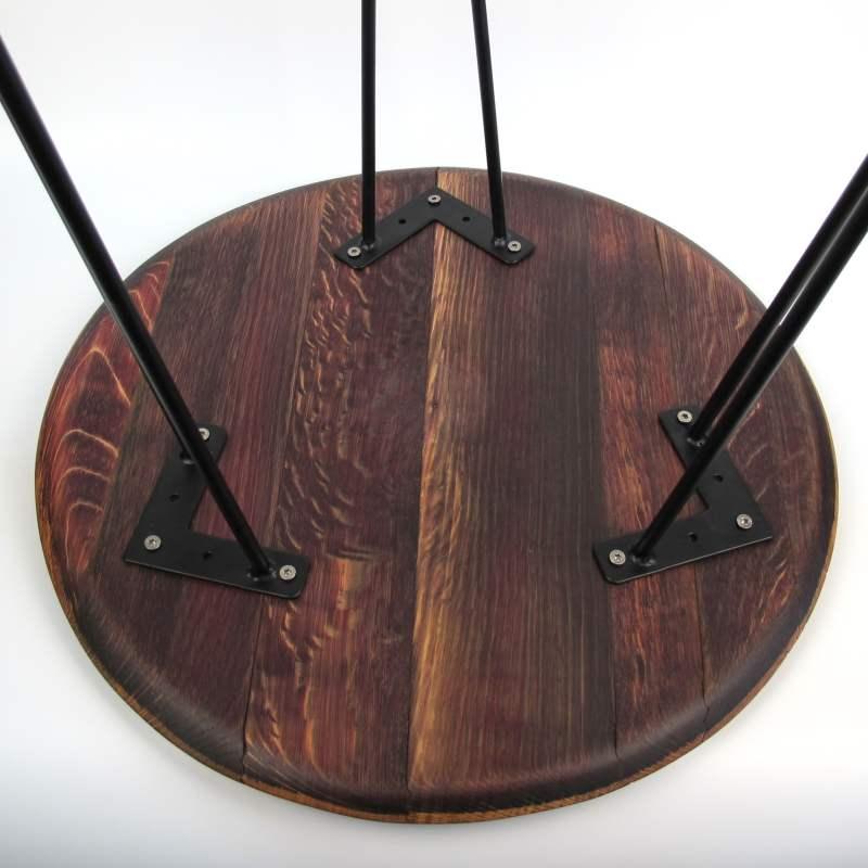 Coffee table Duero made from a wine barrel lid Ø54cm oak wood steel legs handmade — Ansicht 6