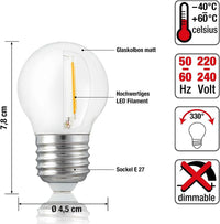 LED Ersatzbirne E27 warmweiß für Wegeleuchte Nüri | Handworkz — Ansicht 2
