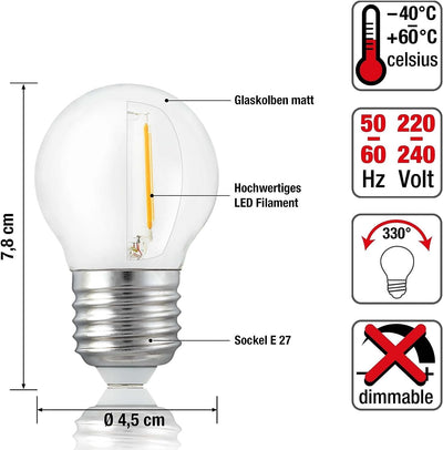LED Ersatzbirne E27 warmweiß für Wegeleuchte Nüri | Handworkz