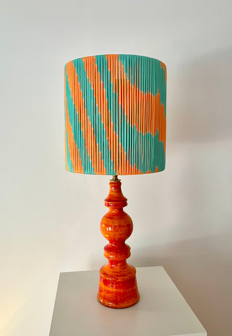70er Jahre Keramiklampe mit Pop Art String-Schirm — Ansicht 4