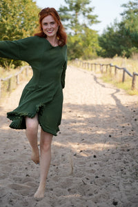 KAYLA dress green khaki – Organic cotton | Ruffle hem | Sustainable — Ansicht 7
