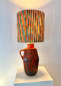 Fat Lava 70er Jahre Tischlampe von S.P. Gerz - mit Pop Weave Schirm