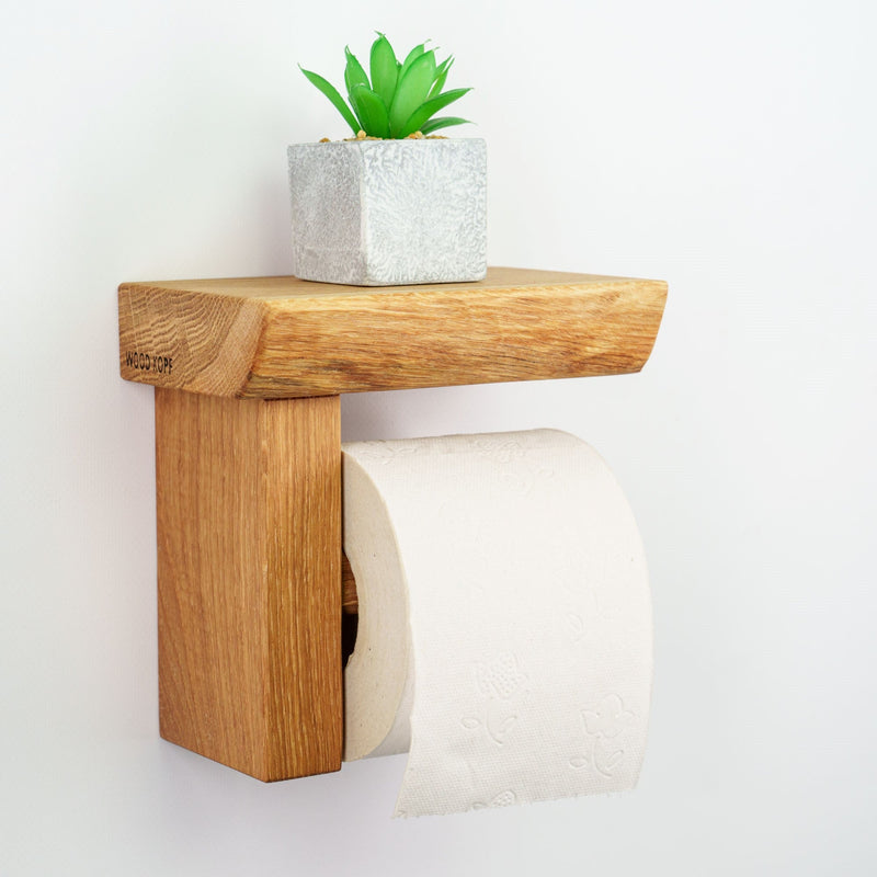 Toilet paper holder CULTUS solid oak handmade — Woodkopf