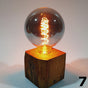 Skumring Nightstand Lamp Oak Wood 10x10cm Handmade