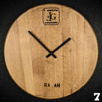 Viini Kello Wanduhr Weinfassdeckel Eichenholz handgefertigt Made in Germany — Ansicht 14