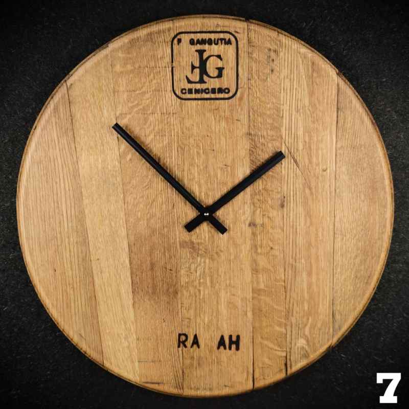Viini Kello Wanduhr Weinfassdeckel Eichenholz handgefertigt Made in Germany — Ansicht 14