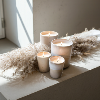 Kerzen-Set Mixed – Steingut | Handgegossen | 2-in-1 Design