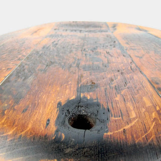 Couchtisch aus altem Weinfassdeckel Ø80cm "680L" – Handgefertigt | Rustikal & Modern | Nachhaltig