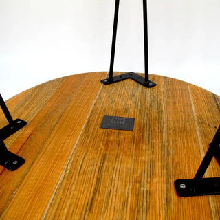 Couchtisch aus altem Whiskyfassdeckel Ø60cm "mini |Z|" – Handgefertigt | Rustikal | Nachhaltig