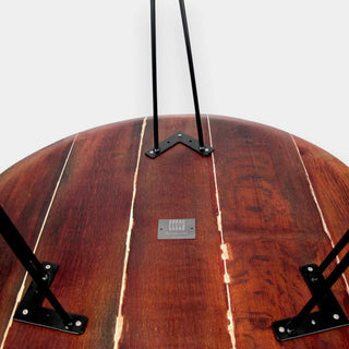 Couchtisch aus altem Weinfassdeckel Ø80cm "H.E." – Handgefertigt | Rustikal | Nachhaltig