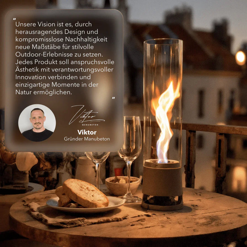 LUCEO Design Table Fire with Rotating Flame and 2500 W Heat Output — Ansicht 7