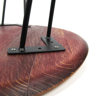 Couchtisch aus altem Weinfassdeckel Ø54cm "ohne Prägung" – Handgefertigt | Rustikal & Modern | Nachhaltig