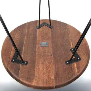 Couchtisch aus altem Whiskyfassdeckel Ø66cm "ohne Prägung" – Handgefertigt | Rustikal | Nachhaltig