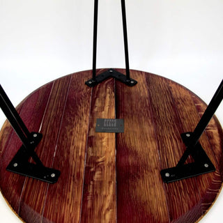 Couchtisch aus altem Weinfassdeckel Ø55cm "Herfe H Toneleria" – Handgefertigt | Rustikal | Nachhaltig