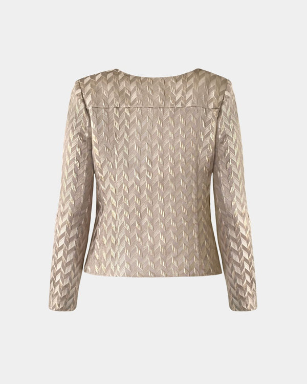 Blazer Sustainable Fabric Amika – Collarless Chevron Pattern Ethically made