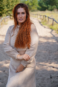 Marleen Crop Pullover Dune – Elegance & Comfort | Waist-length | Balloon Sleeves — Ansicht 9