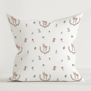 Kinder-Dekokissenbezug mit pastellfarbenen Rehen, 100% Canvas‑Baumwolle, hautfreundlicher, wasserbasierter Druck, Bezug ohne Füllung
