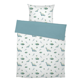 Kinderbettwäsche „Kleine Dinosaurier“ – Musselin oder Satin | OEKO‑Tex | Handgefertigt