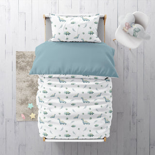 Kinderbettwäsche „Kleine Dinosaurier“ – Musselin oder Satin | OEKO‑Tex | Handgefertigt