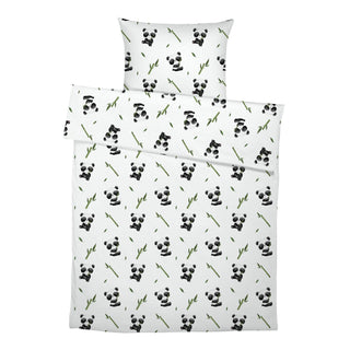 Leslis Kinderbettwäsche „Pandas“ – Satin | Musselin | OEKO‑TEX