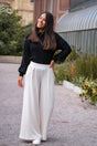 Lya Comfy Pants creamy white – Elegante Stoffhose mit elastischem Bund