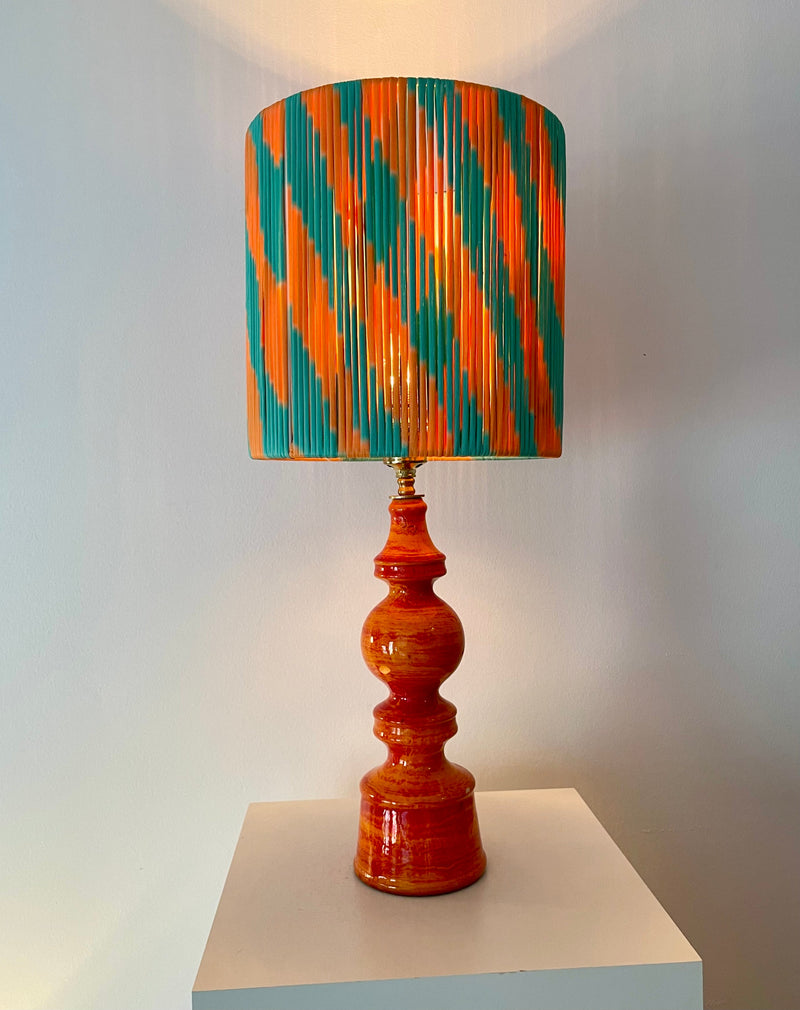 70er Jahre Keramiklampe mit Pop Art String-Schirm — Ansicht 3