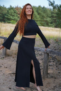 Lya Crop Jumper Black - Organic Cotton, Handmade, B-Stock — Ansicht 7