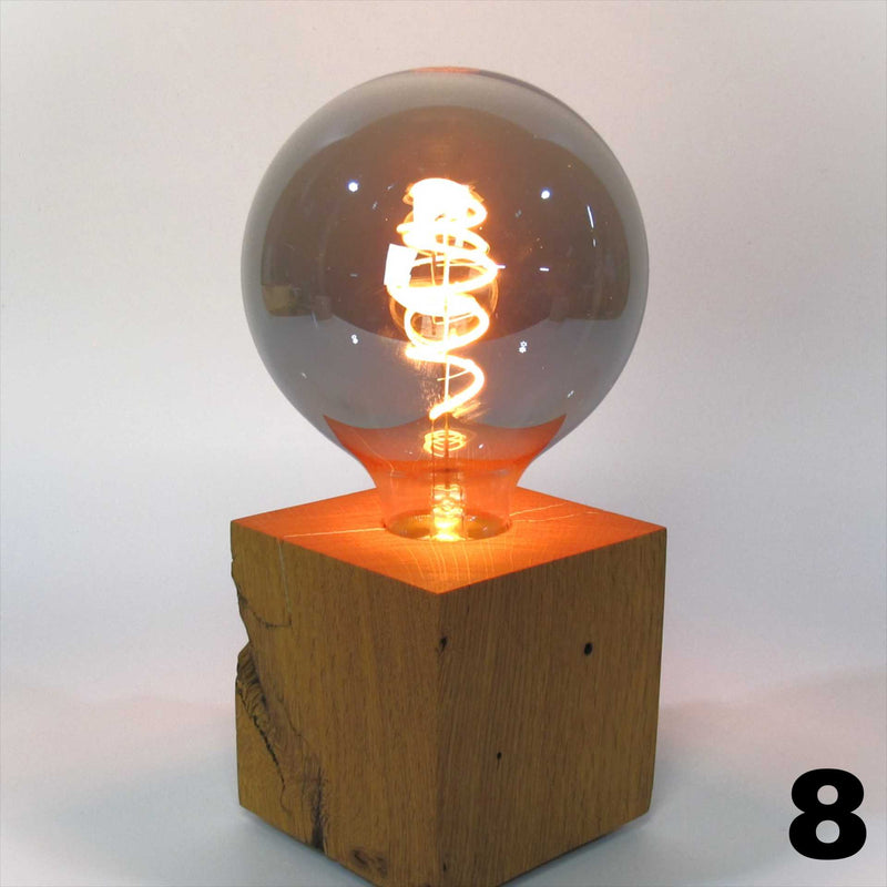 Skumring Nachttischlampe Eichenholz 10x10cm handgefertigt — Ansicht 10