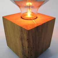 Skumring Nachttischlampe Eichenholz 10x10cm handgefertigt — Ansicht 7