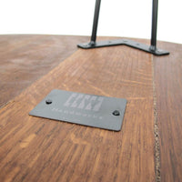 Handmade Whiskey Barrel Lid Coffee Table Ø66cm – Oak Wood with Steel Legs — Ansicht 8