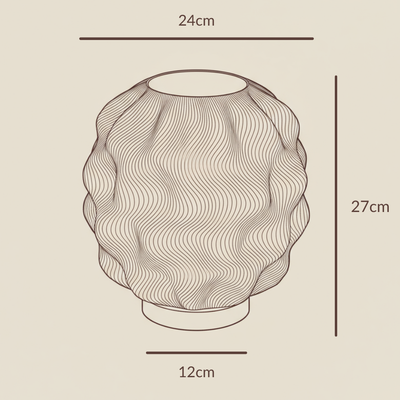 Numo 3D-Printed Table Lamp Wave Structure Warm White Light
