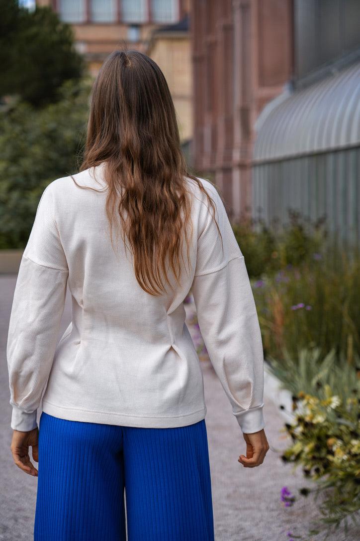 Nayala long jumper creamy white – oversized, organic cotton — Ansicht 6
