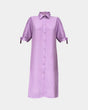 A-Line Linen Dress Lavender – 100% Linen, adjustable puff sleeves, size XL