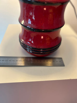 Große Scheurich Vasenlampe mit Kranich-Schirm